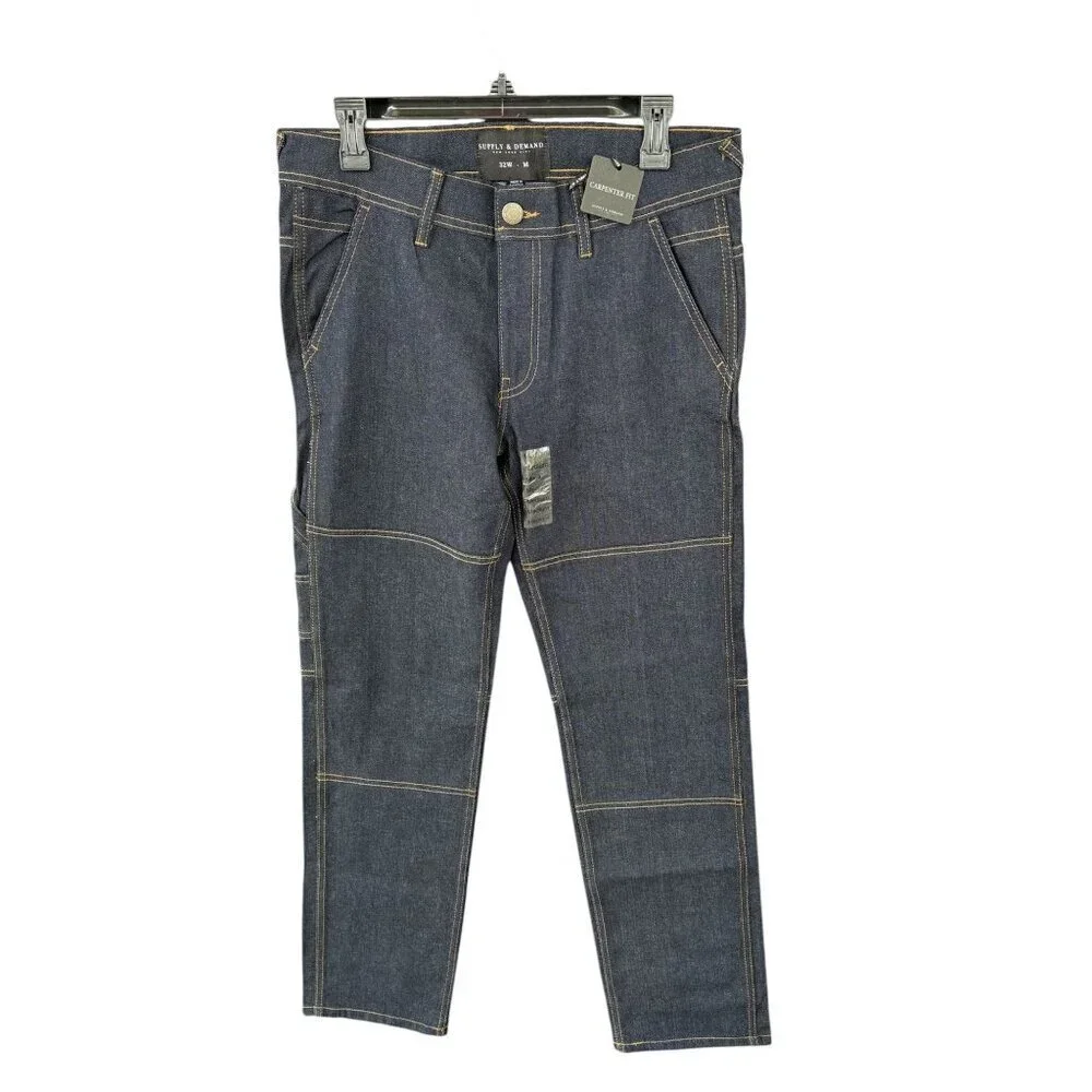 Supply & Demand Carpenter Fit Mens Dark Wash Denim Jeans 32W M